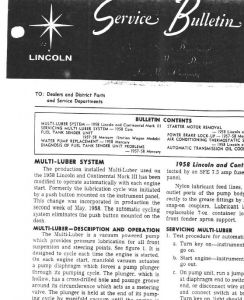 Multi- Luber Service Bulletin System Adjustments and Repair - REPRINT Handout- NEW